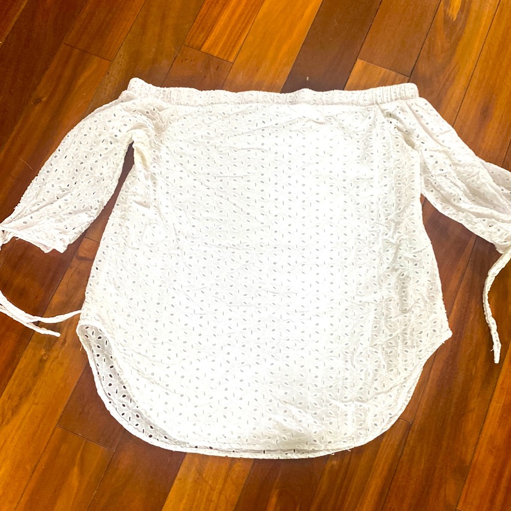 White off the shoulders size medium eyelet blouse